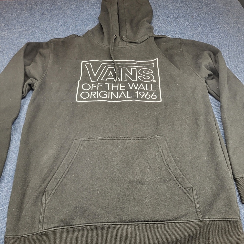 Vans Men Off The Wall Original 1966 Graphic Hoodie Black Large Skater Streetwear